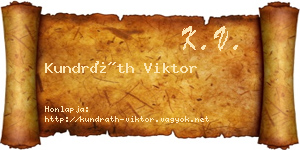 Kundráth Viktor névjegykártya